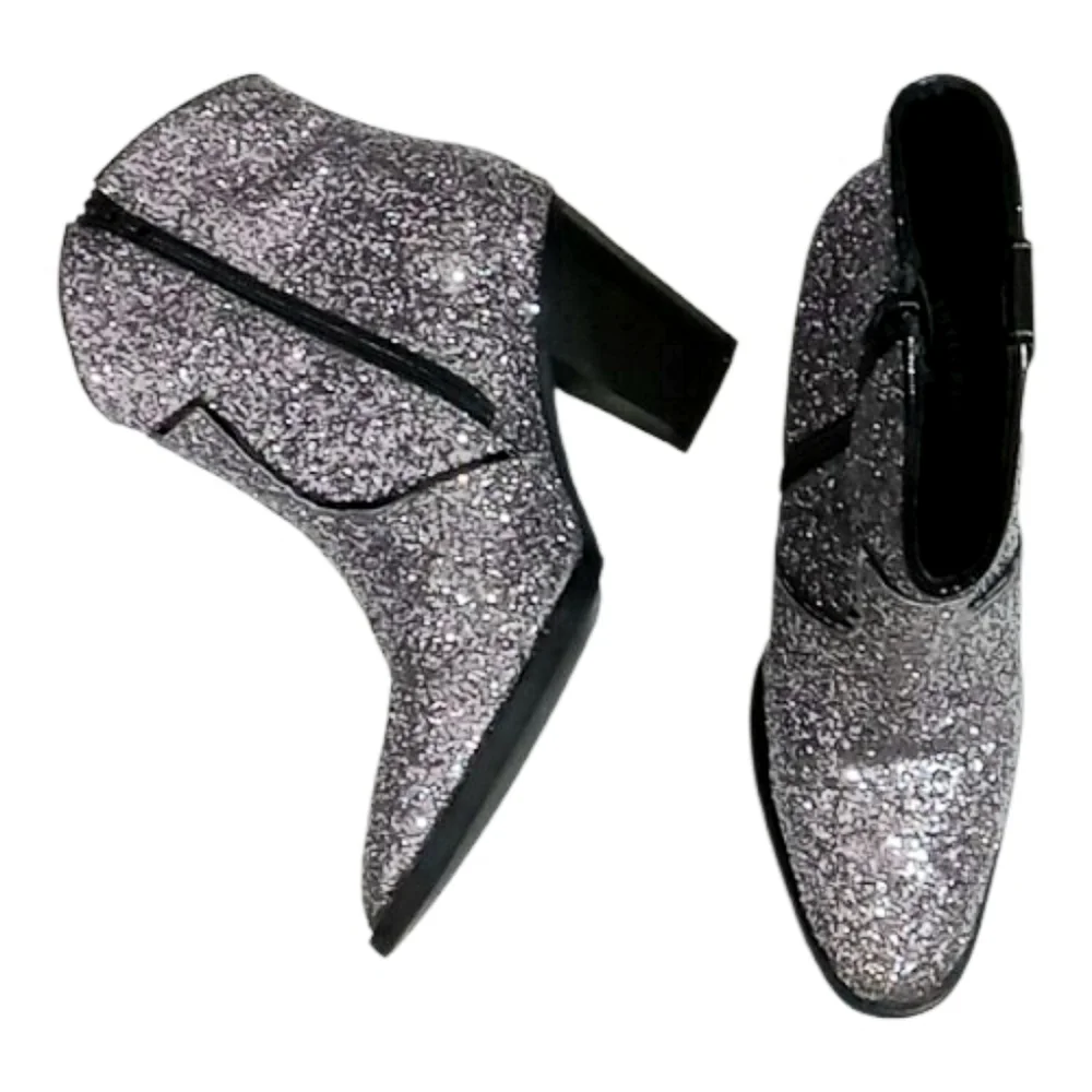 Idyllwind Miranda Lambert Stop and Stare Booties Silver Glitter Size 7
